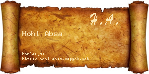 Hohl Absa névjegykártya